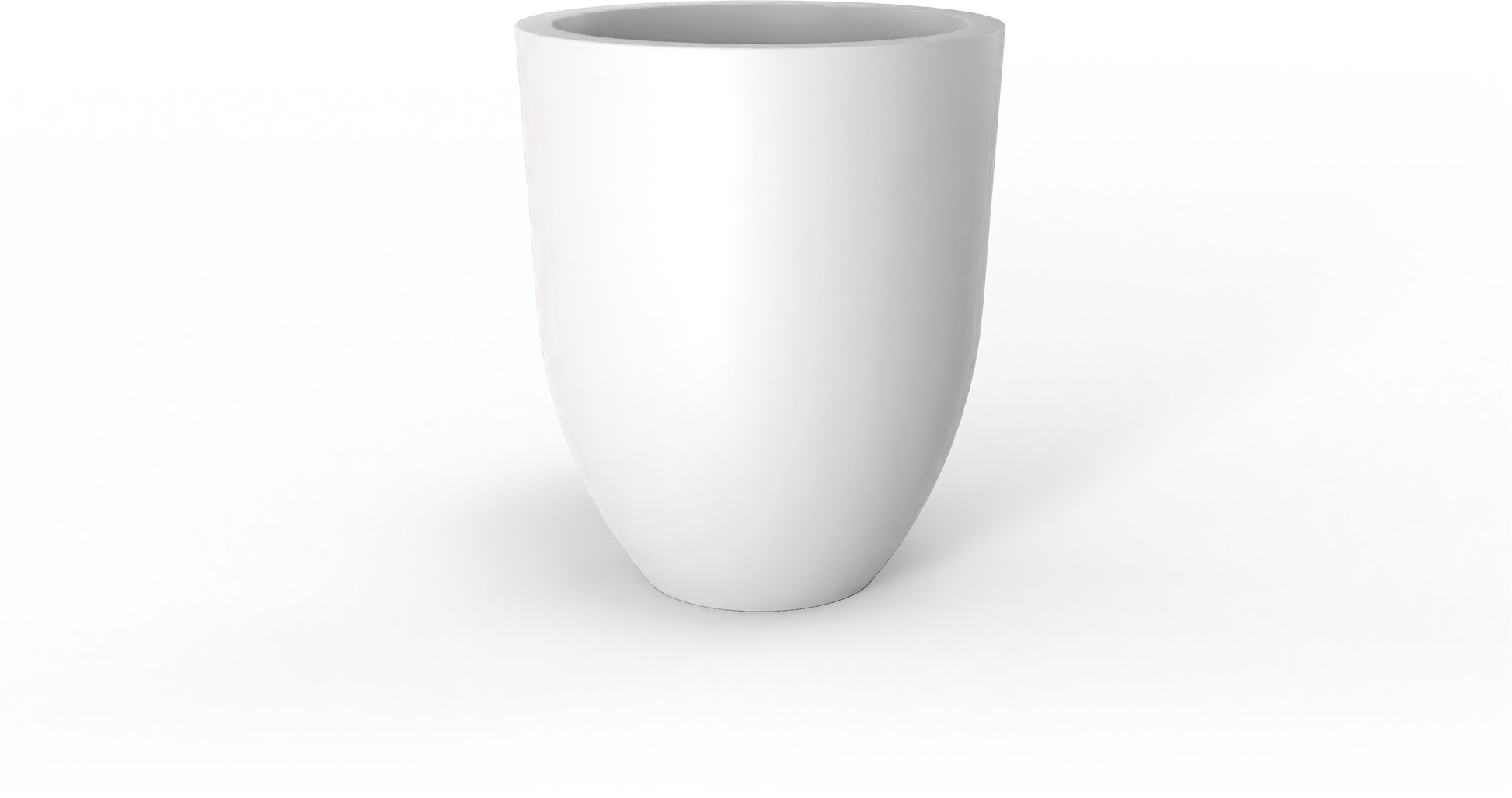 Valencia Round Fiberglass Planter in Matte Bright White