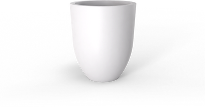 Valencia Round Fiberglass Planter in Matte Bright White