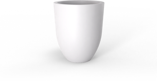 Valencia Round Fiberglass Planter in Matte Bright White