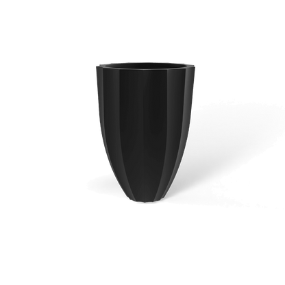 Alicante Round Fiberglass Planter in Matte Black