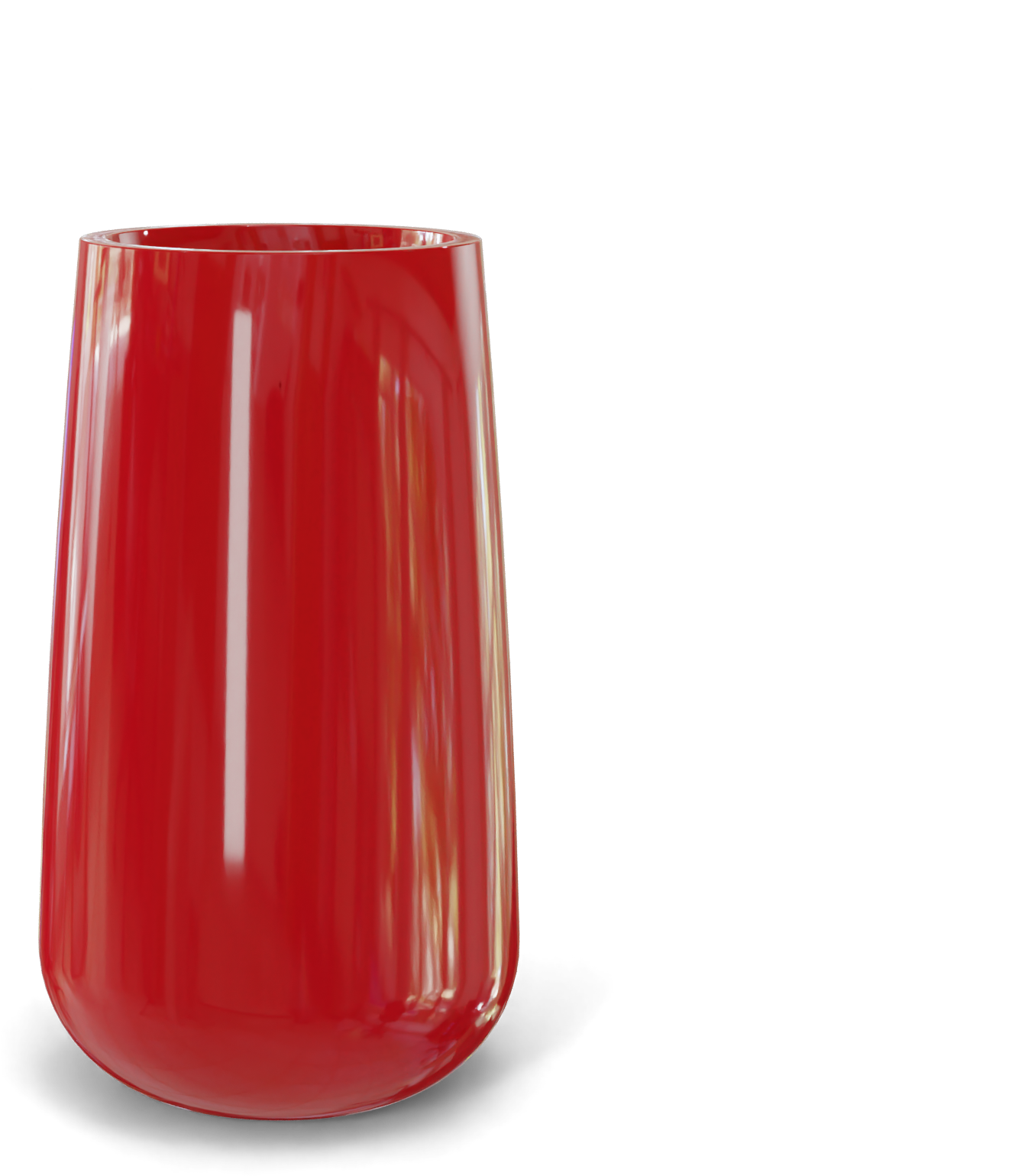 Saigon Round Fiberglass Planter in Gloss Red