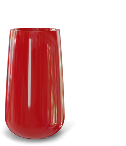Saigon Round Fiberglass Planter in Gloss Red