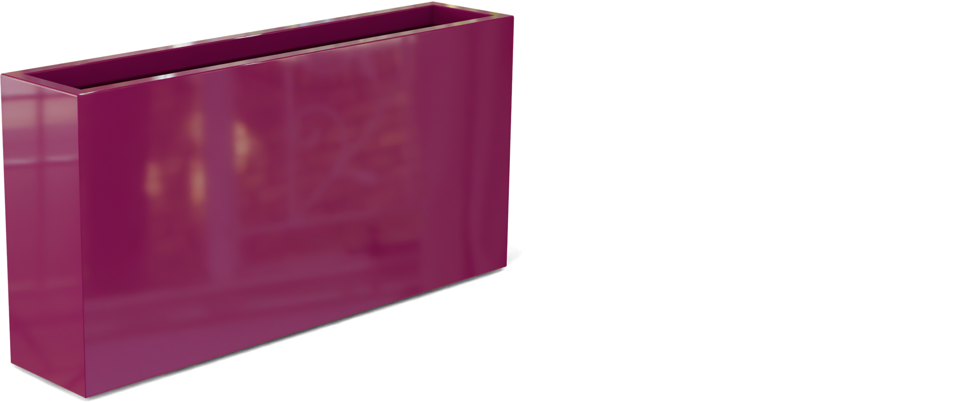 Milano Rectangular Fiberglass Planter in Gloss Eggplant