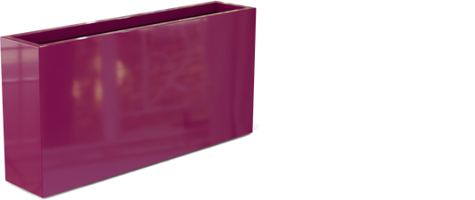 Milano Rectangular Fiberglass Planter in Gloss Eggplant