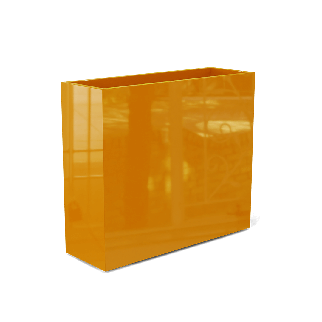 Perth Rectangular Fiberglass Planter in Gloss Tangerine