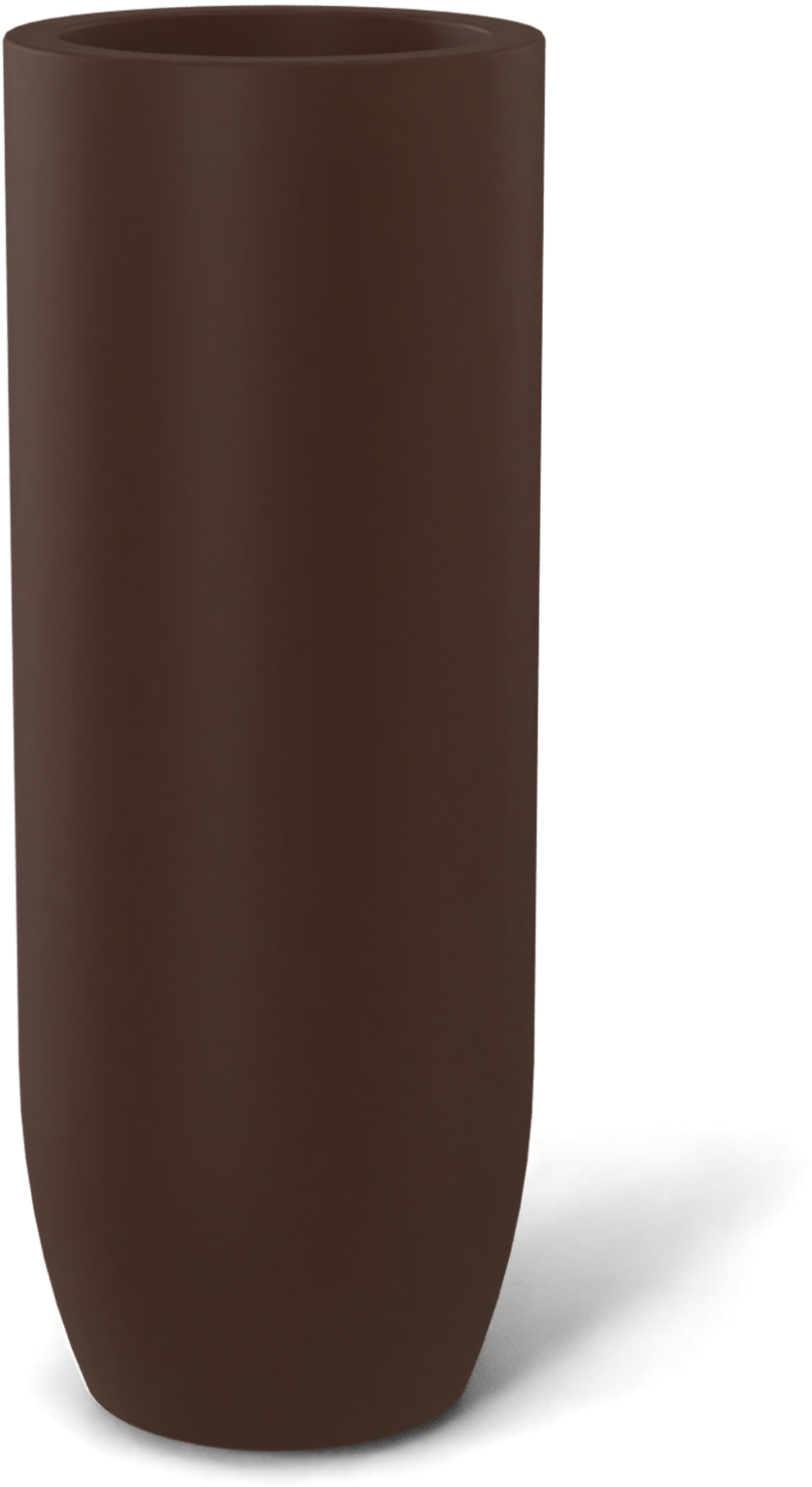 Saint Tropez Round Fiberglass Planter in Matte Dark Brown