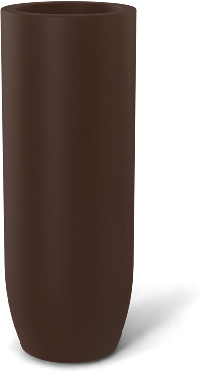 Saint Tropez Round Fiberglass Planter in Matte Dark Brown