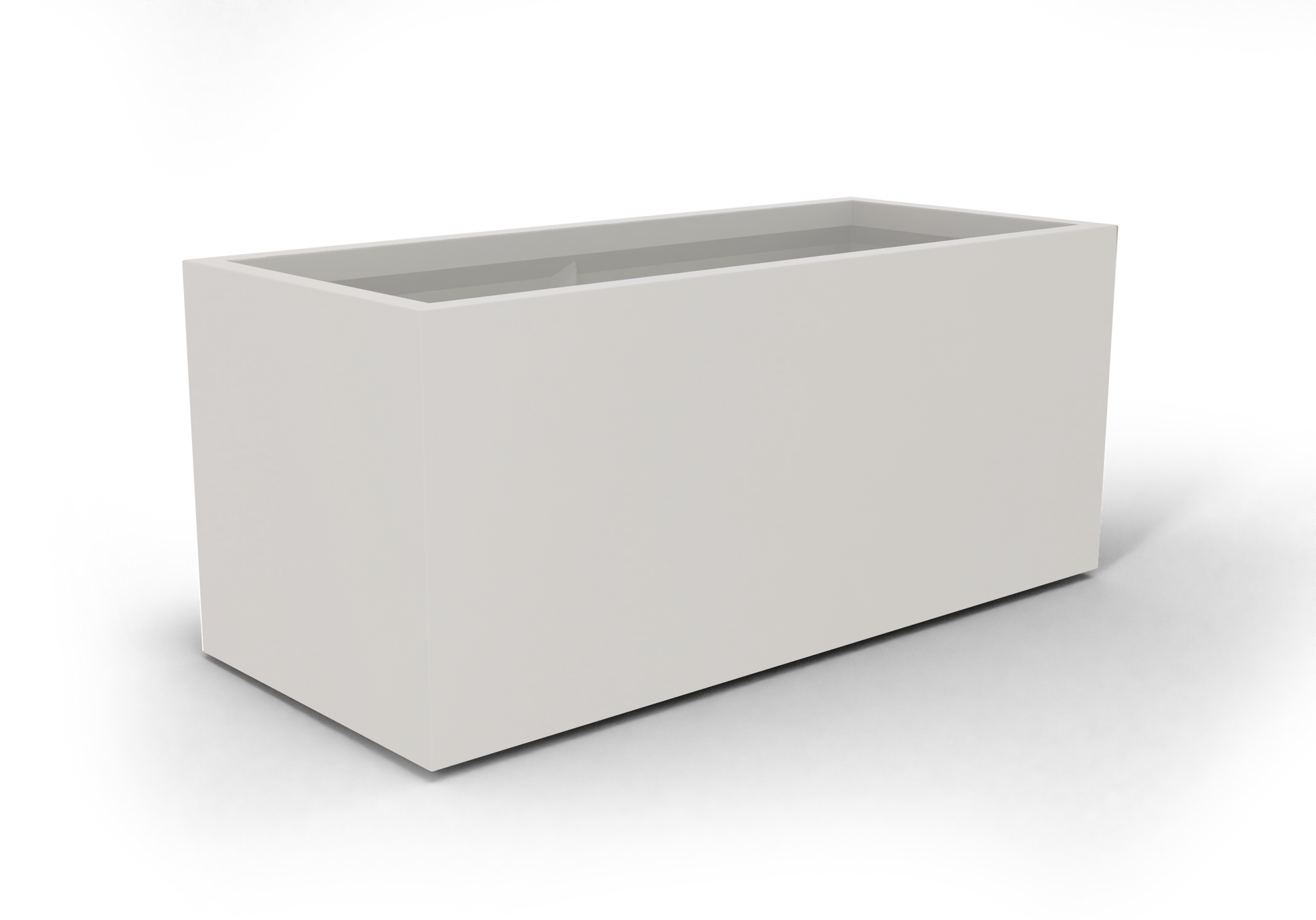 Badalona Rectangular Fiberglass Planter in Matte Cement Grey