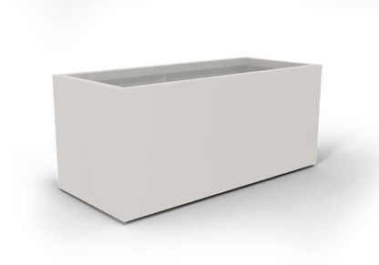 Badalona Rectangular Fiberglass Planter in Matte Cement Grey