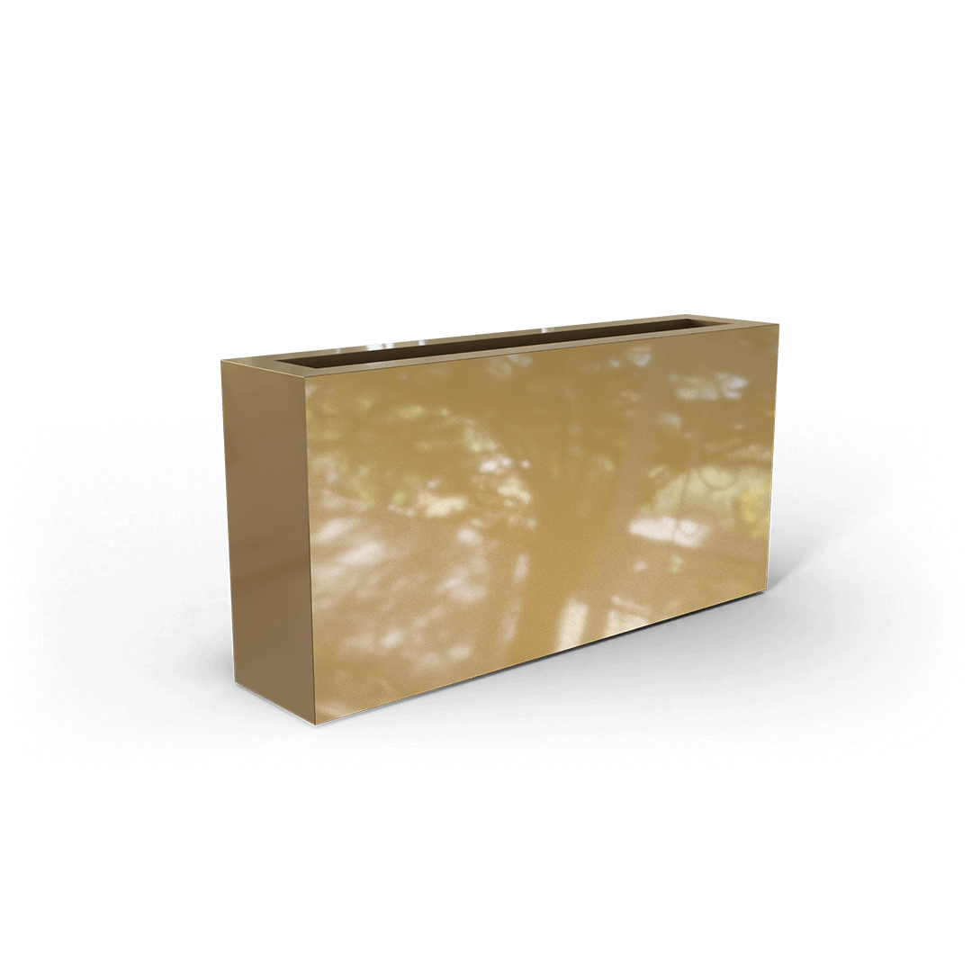 Camoux Rectangular Fiberglass Planter in Gloss Metallic Gold
