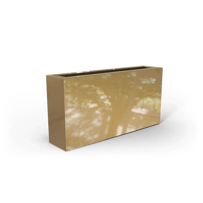 Camoux Rectangular Fiberglass Planter in Gloss Metallic Gold