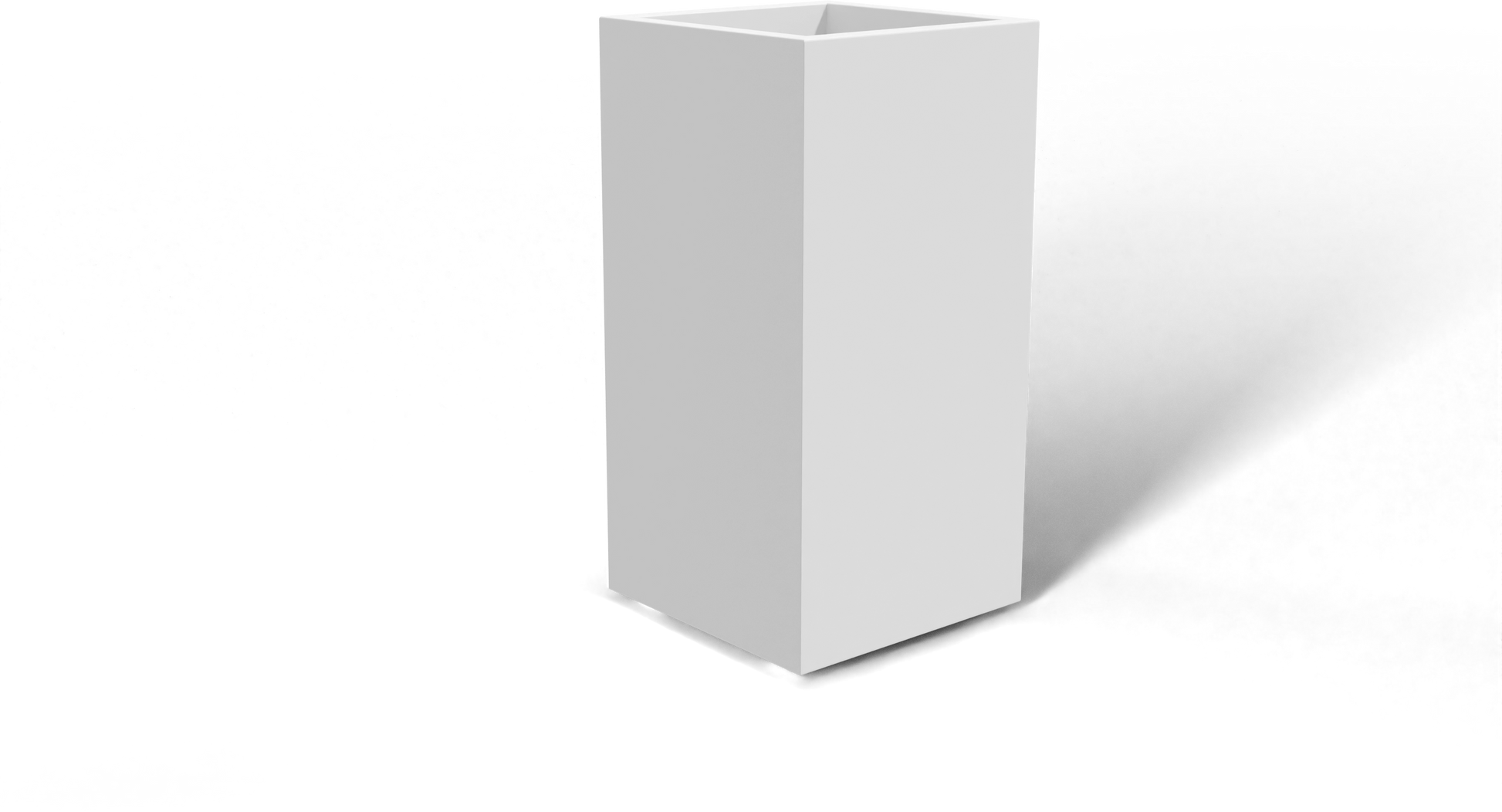 Potsdam Rectangular Fiberglass Planter in Matte Bright White