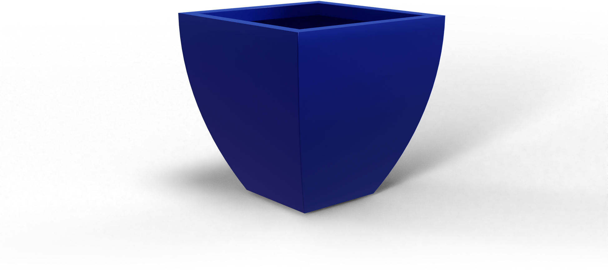 Lima Tapered Square Fiberglass Planter in Matte Cobalt Blue