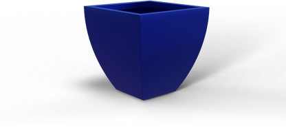 Lima Tapered Square Fiberglass Planter in Matte Cobalt Blue