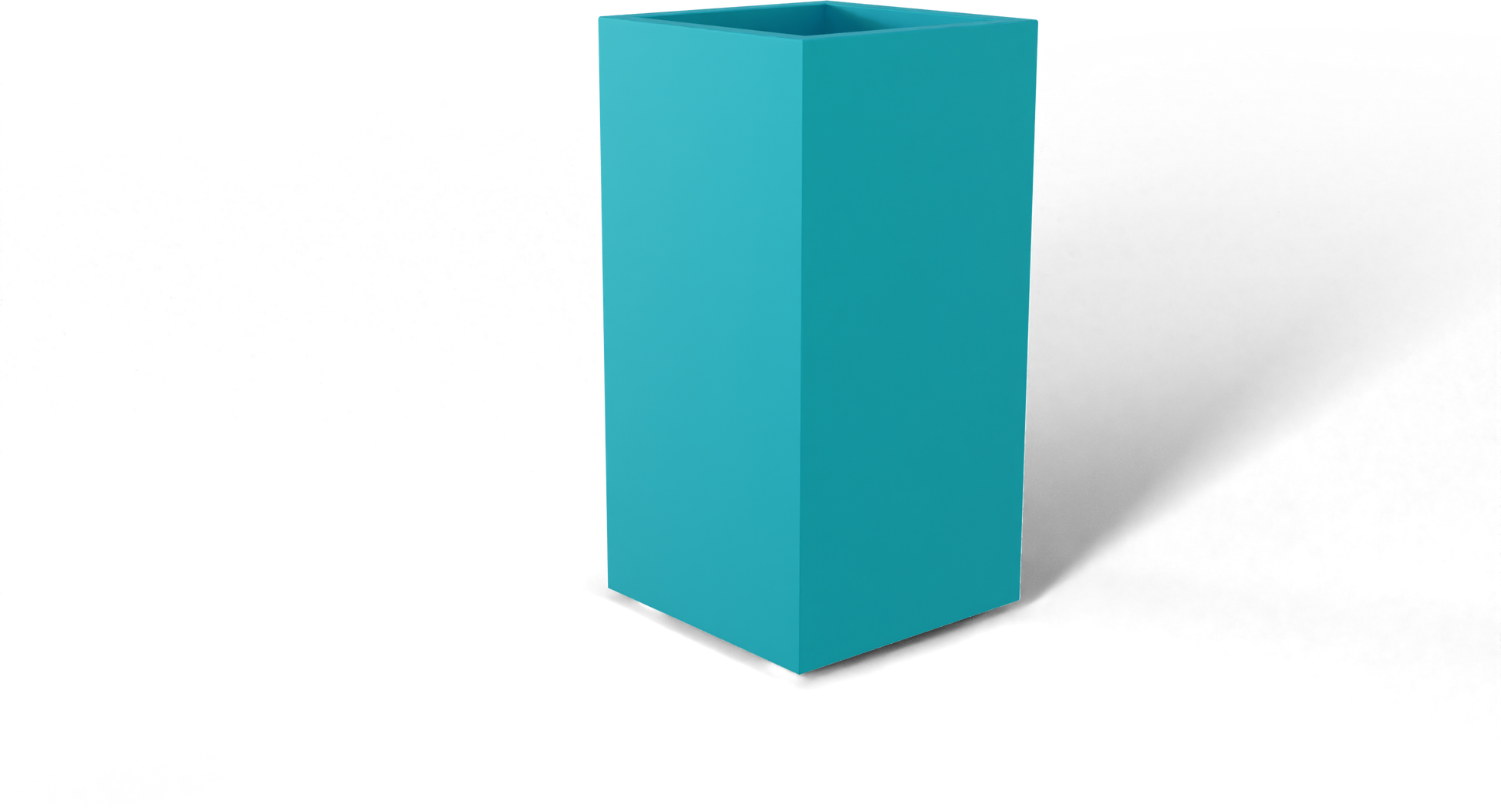 Potsdam Rectangular Fiberglass Planter in Satin Seafoam Green