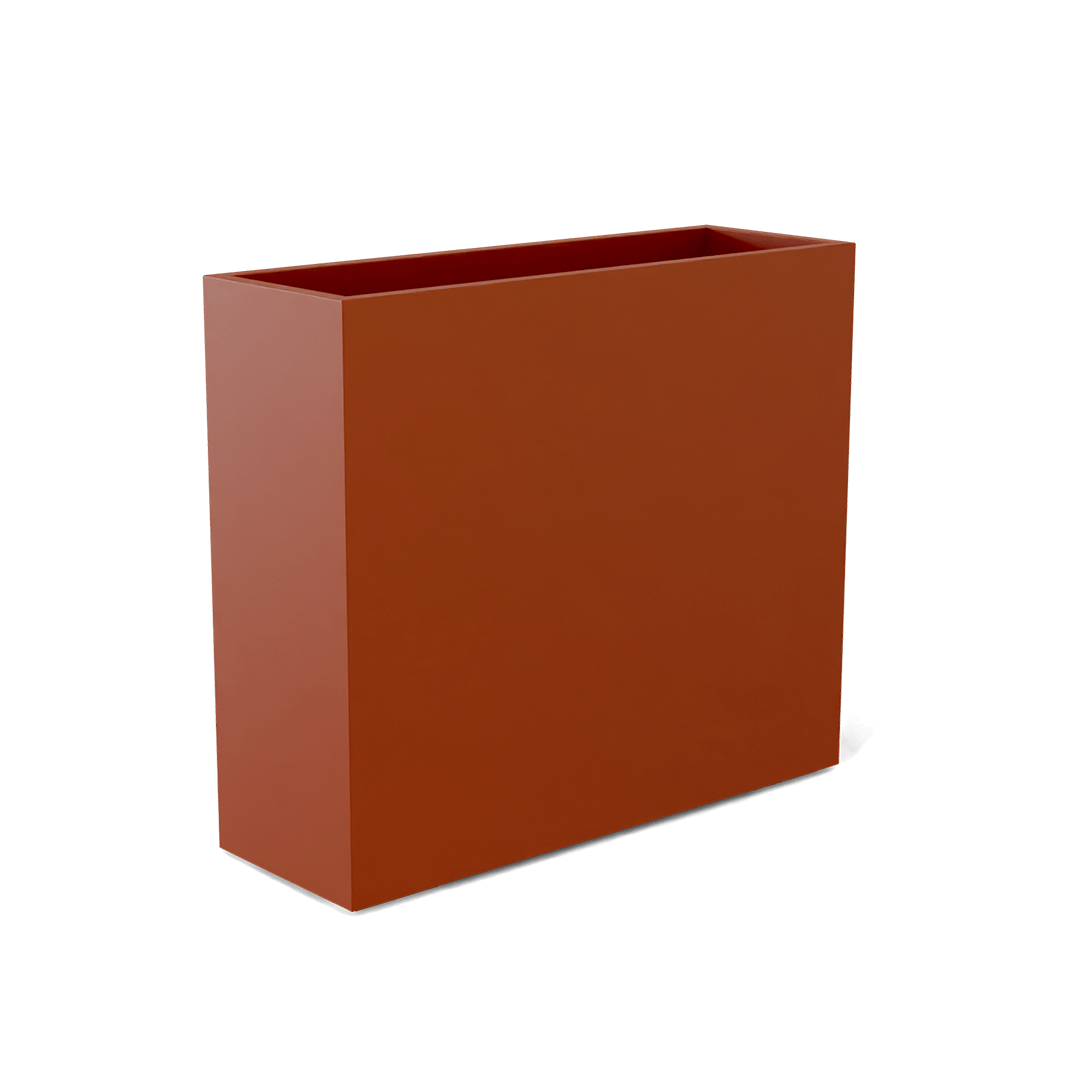 Perth Rectangular Fiberglass Planter in Matte Terra Cotta