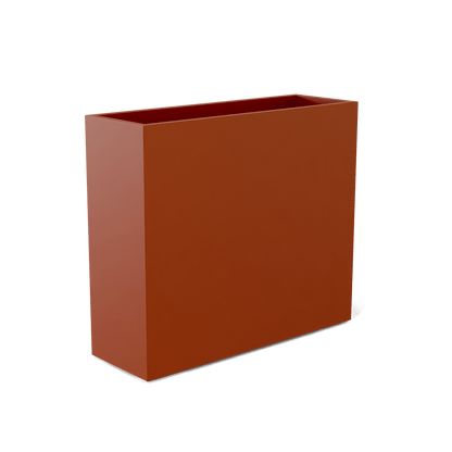 Perth Rectangular Fiberglass Planter in Matte Terra Cotta