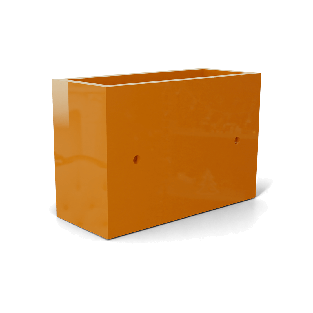 Nile Wall Planter Fiberglass Planter in Gloss Tangerine