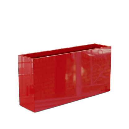 Hollywood Rectangular Fiberglass Planter in Gloss Red