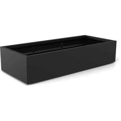 Selenge Rectangular Fiberglass Planter in Matte Charcoal