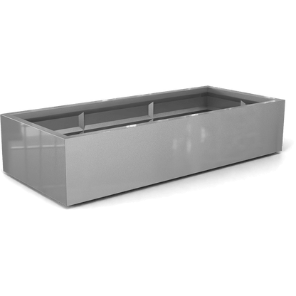 Selenge Rectangular Fiberglass Planter in Metallic Silver