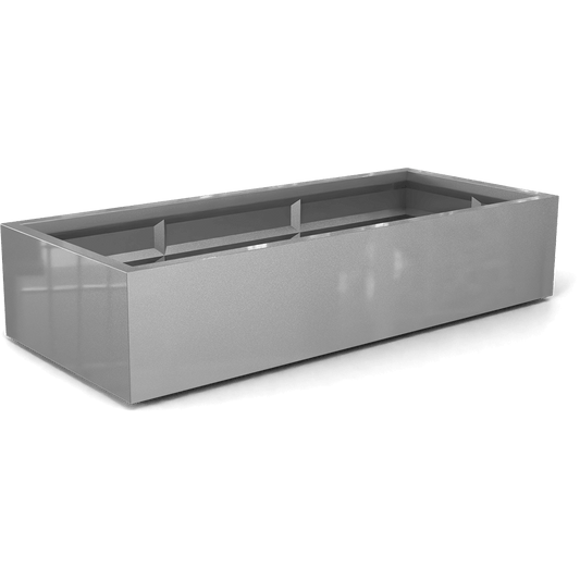 Selenge Rectangular Fiberglass Planter in Metallic Silver