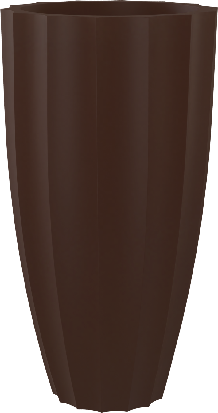 San Jose Round Fiberglass Planter in Matte Dark Brown