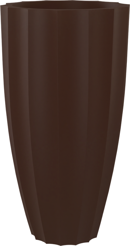 San Jose Round Fiberglass Planter in Matte Dark Brown