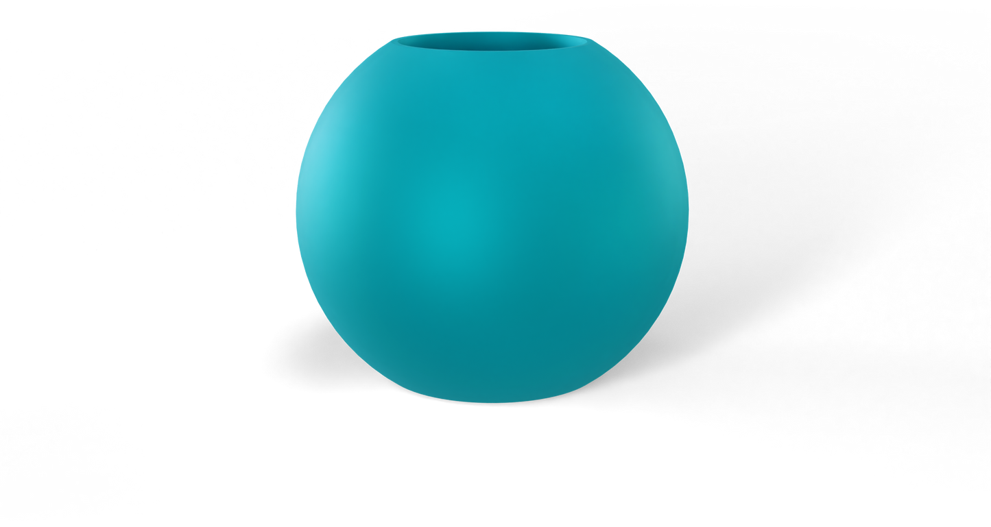 Globe Sculptural Fiberglass Planter in Satin Seafoam Green