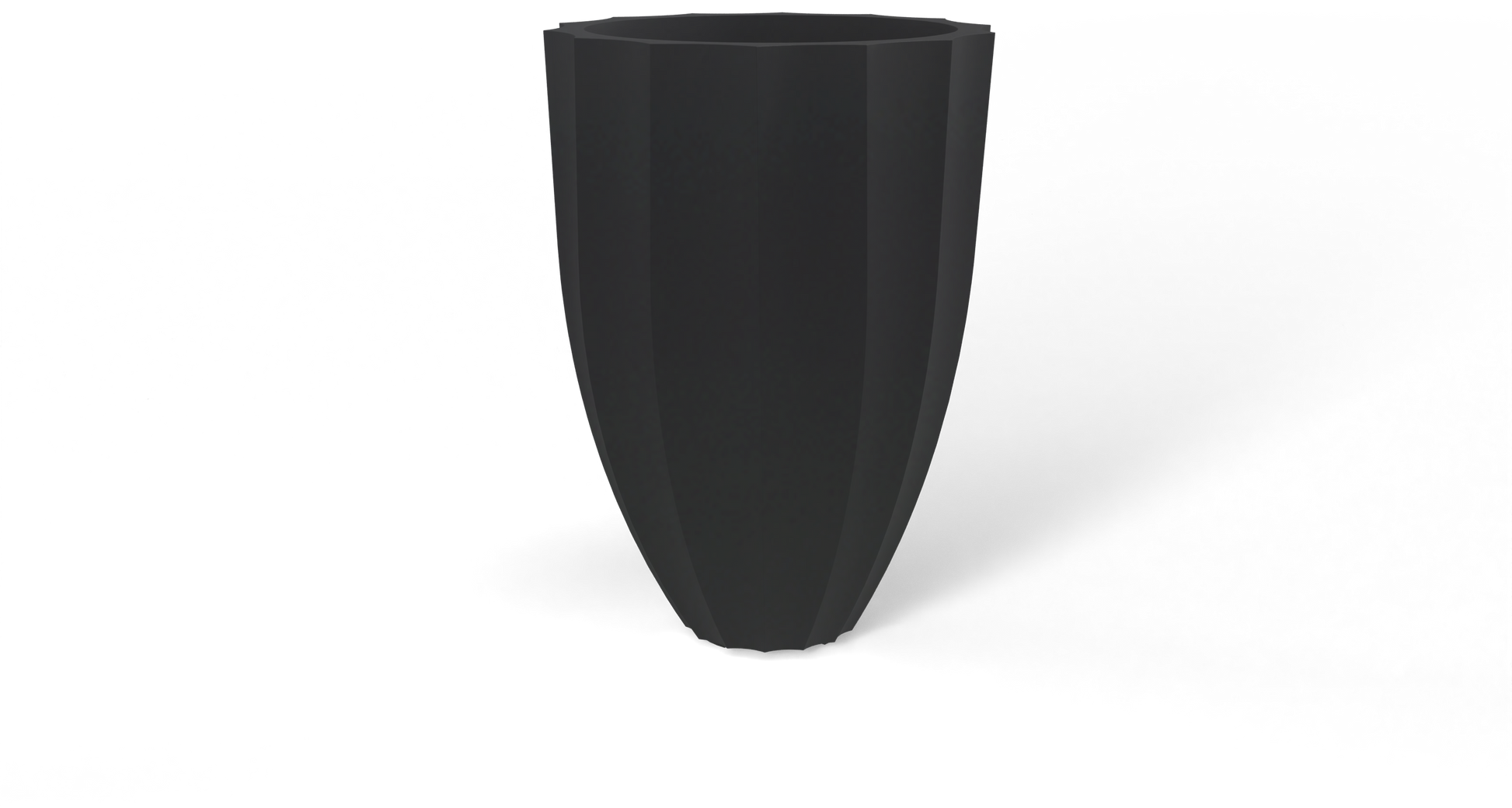 Alicante Round Fiberglass Planter in Matte Charcoal