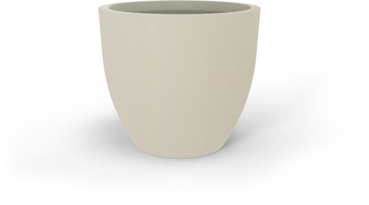 Wannsee Round Fiberglass Planter in Satin Beige