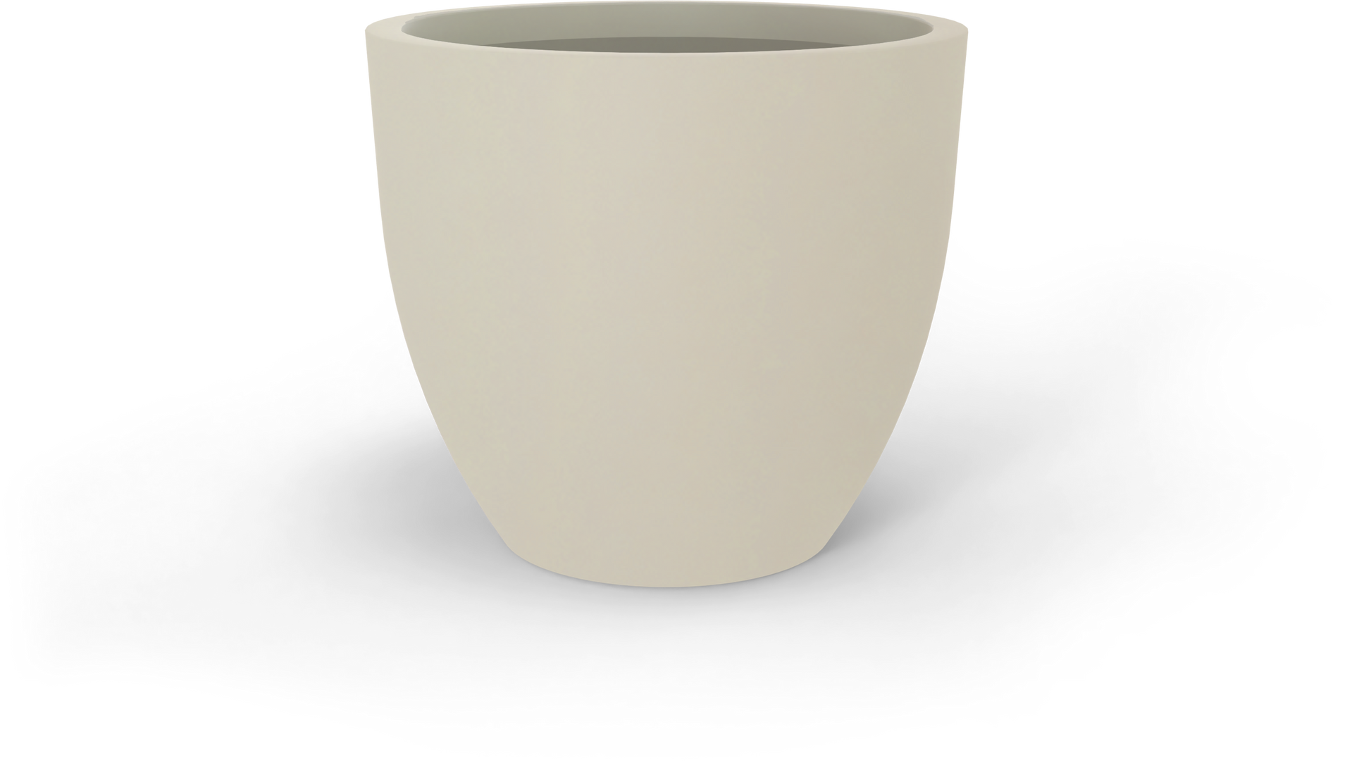 Wannsee Round Fiberglass Planter in Satin Beige