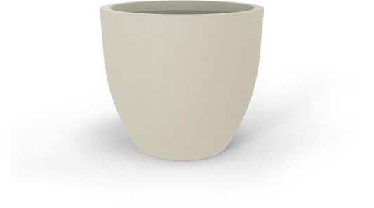 Wannsee Round Fiberglass Planter in Satin Beige