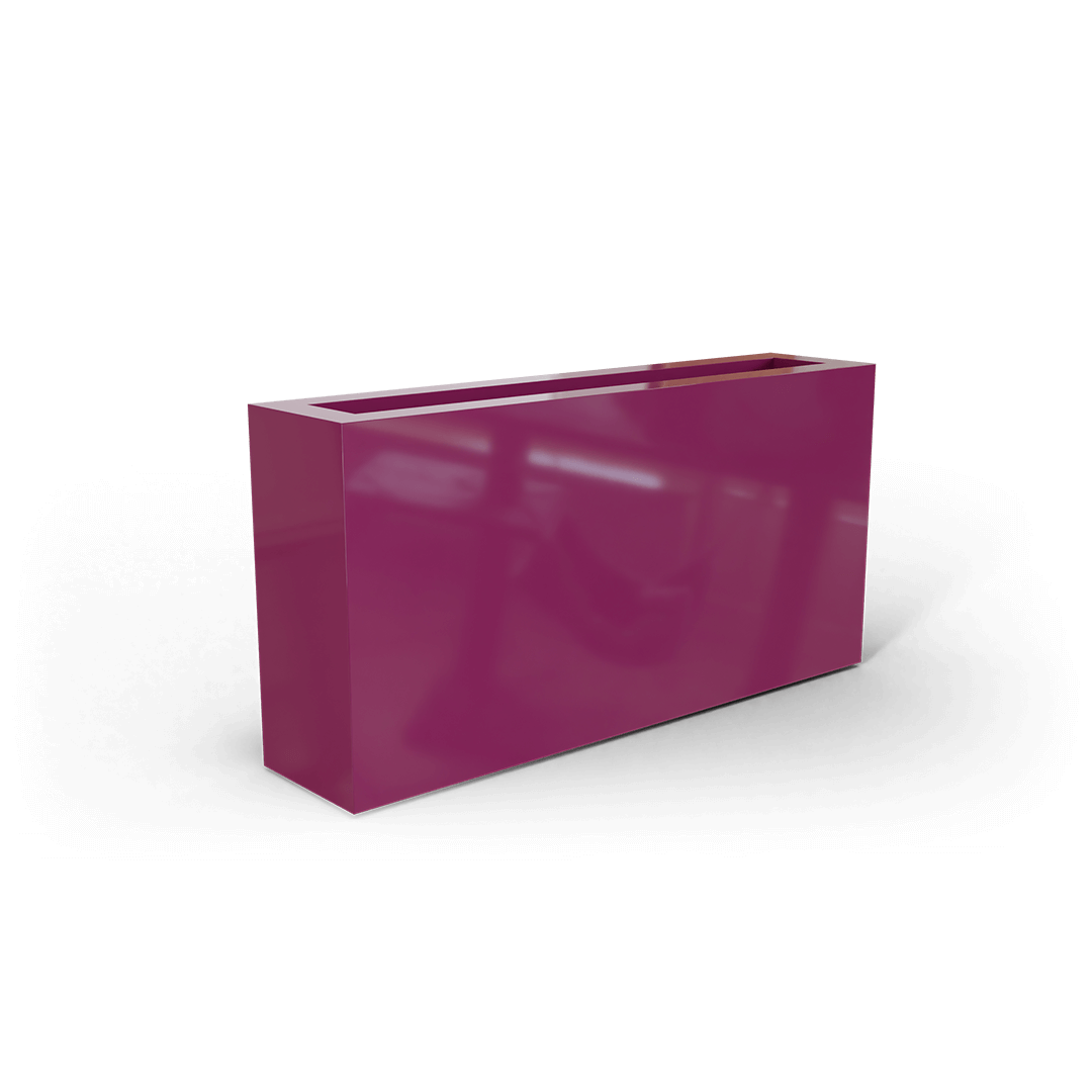 Camoux Rectangular Fiberglass Planter in Gloss Eggplant
