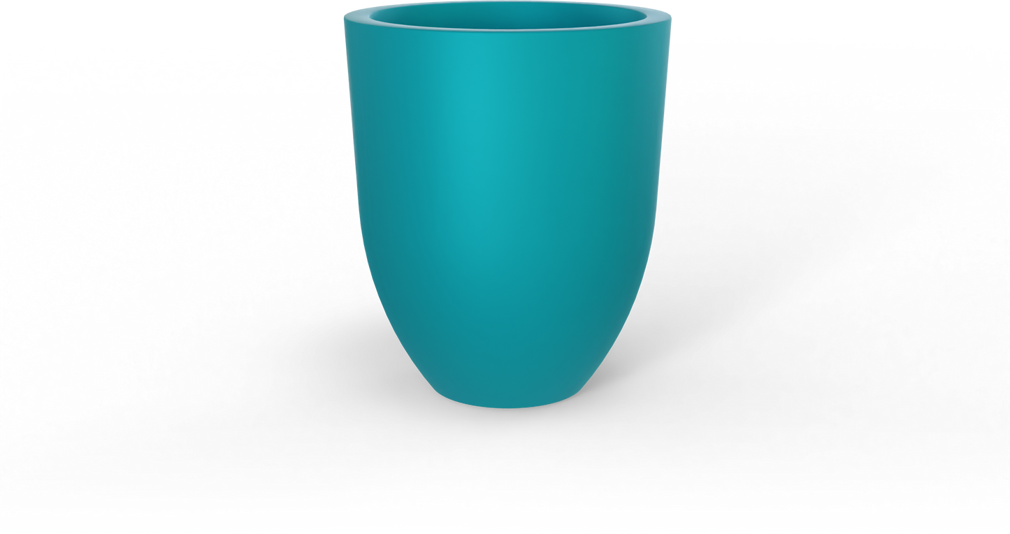 Valencia Round Fiberglass Planter in Satin Seafoam Green