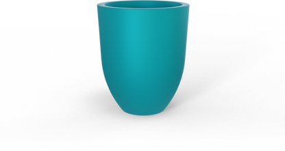 Valencia Round Fiberglass Planter in Satin Seafoam Green