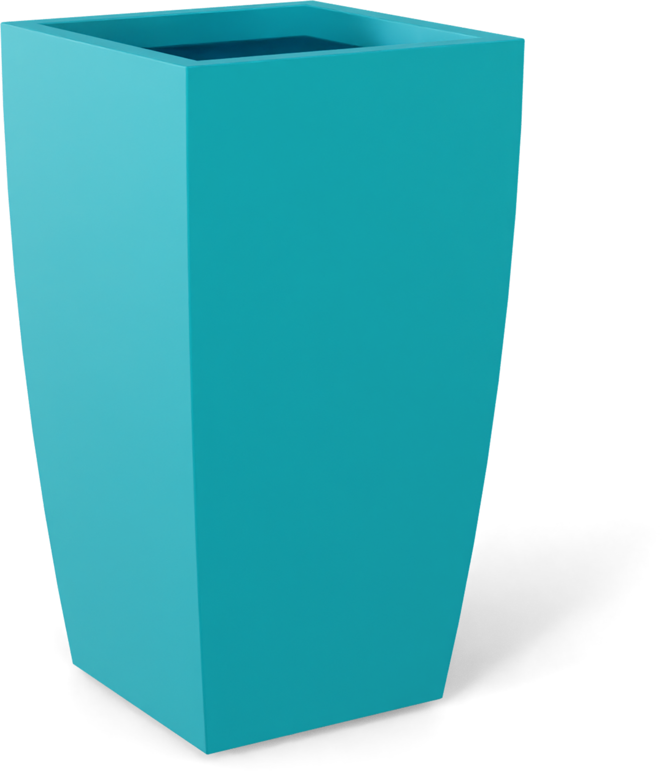 Toulan Tall Tapered Square Fiberglass Planter in Satin Seafoam Green