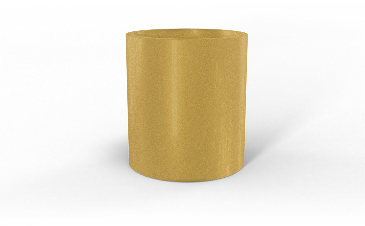 Rio Grande Round Fiberglass Planter in Gloss Metallic Gold
