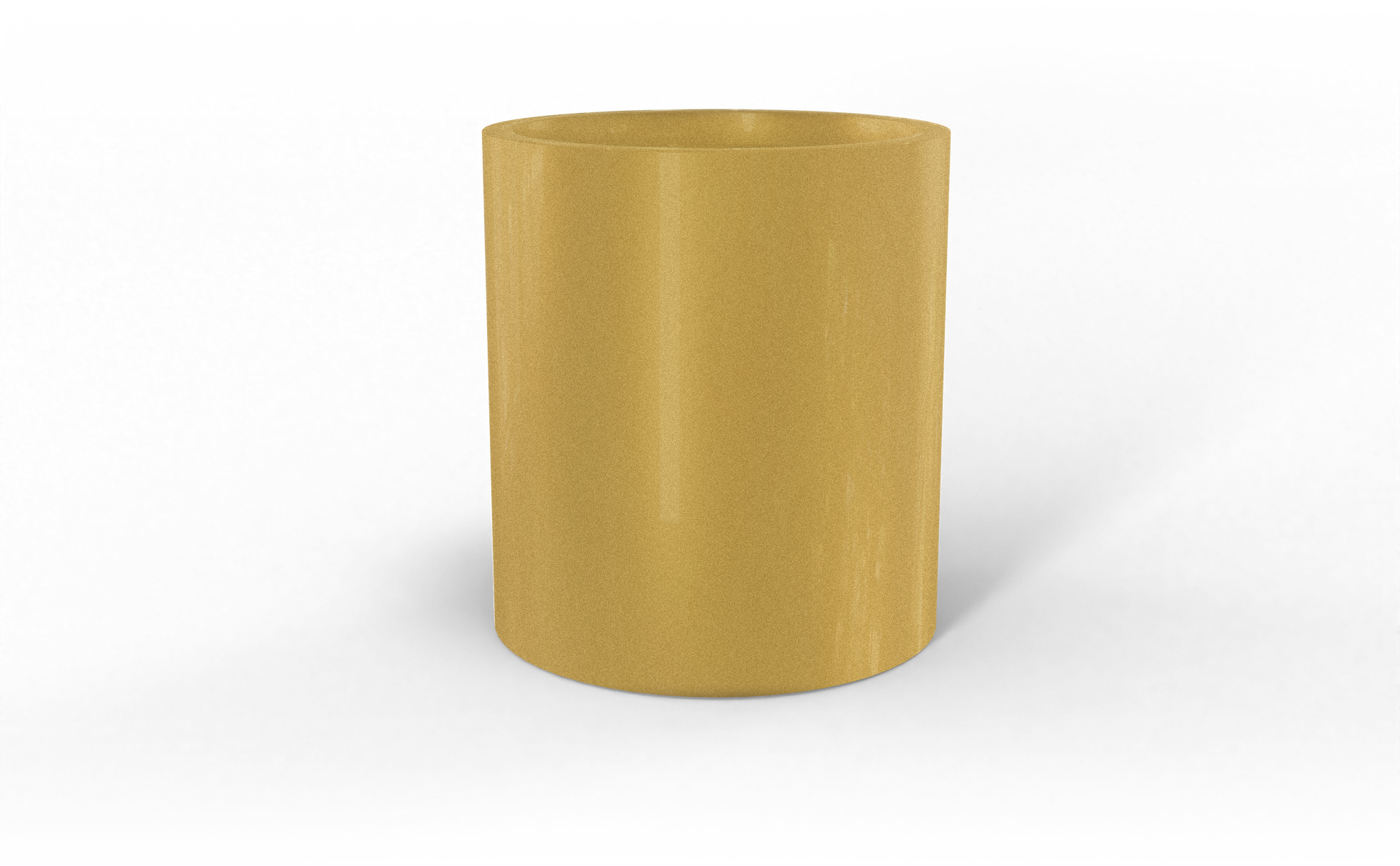 Rio Grande Round Fiberglass Planter in Gloss Metallic Gold