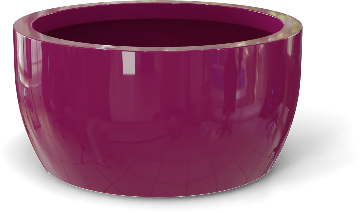 Casablanca Round Fiberglass Planter in Gloss Eggplant