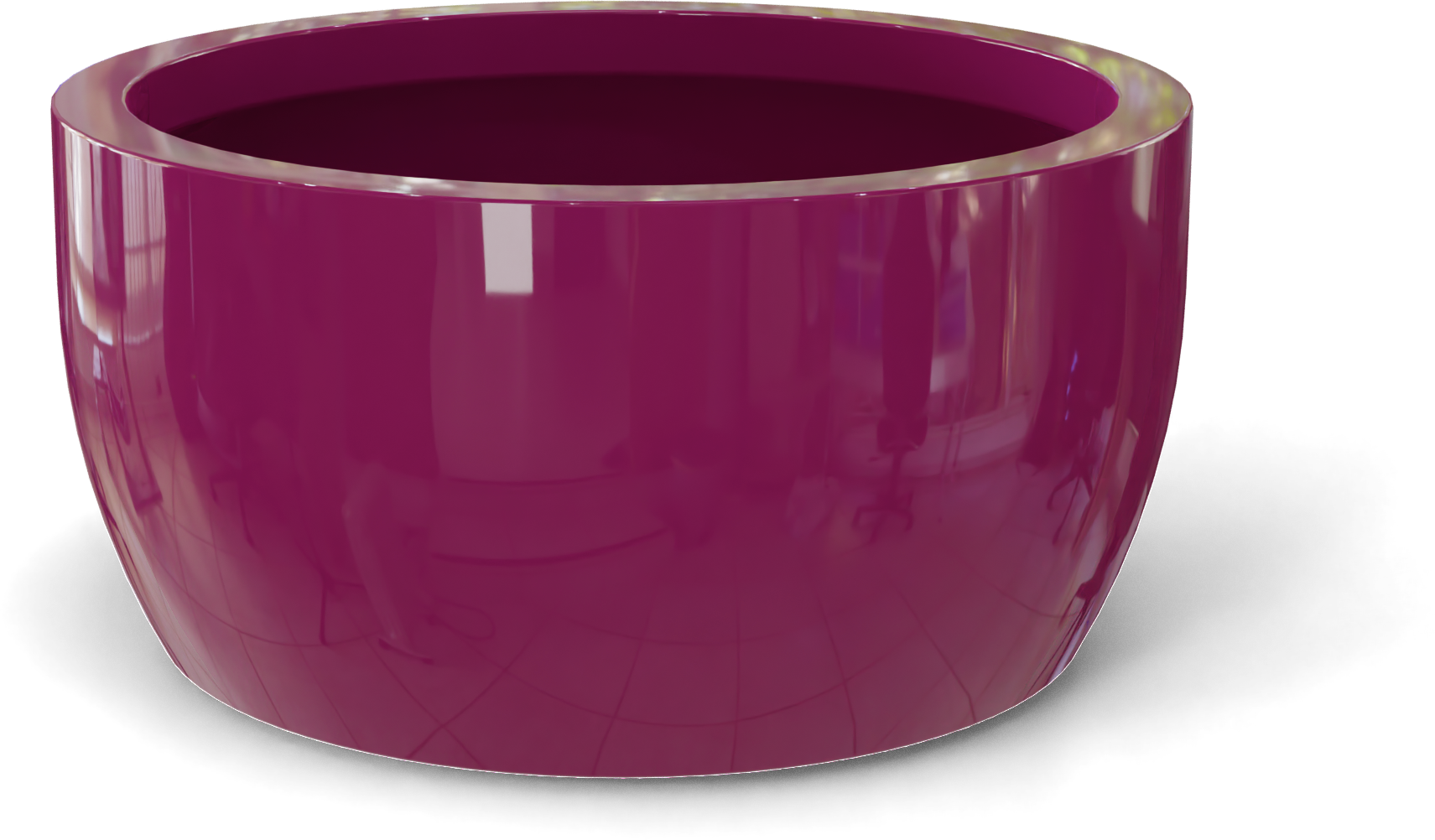 Casablanca Round Fiberglass Planter in Gloss Eggplant