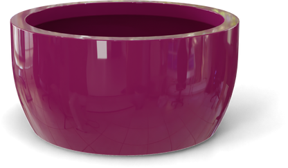Casablanca Round Fiberglass Planter in Gloss Eggplant