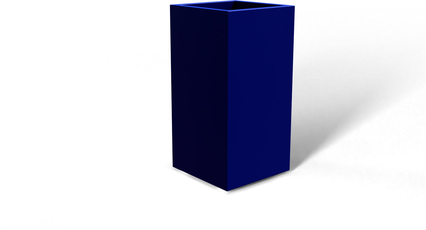 Potsdam Rectangular Fiberglass Planter in Matte Cobalt Blue