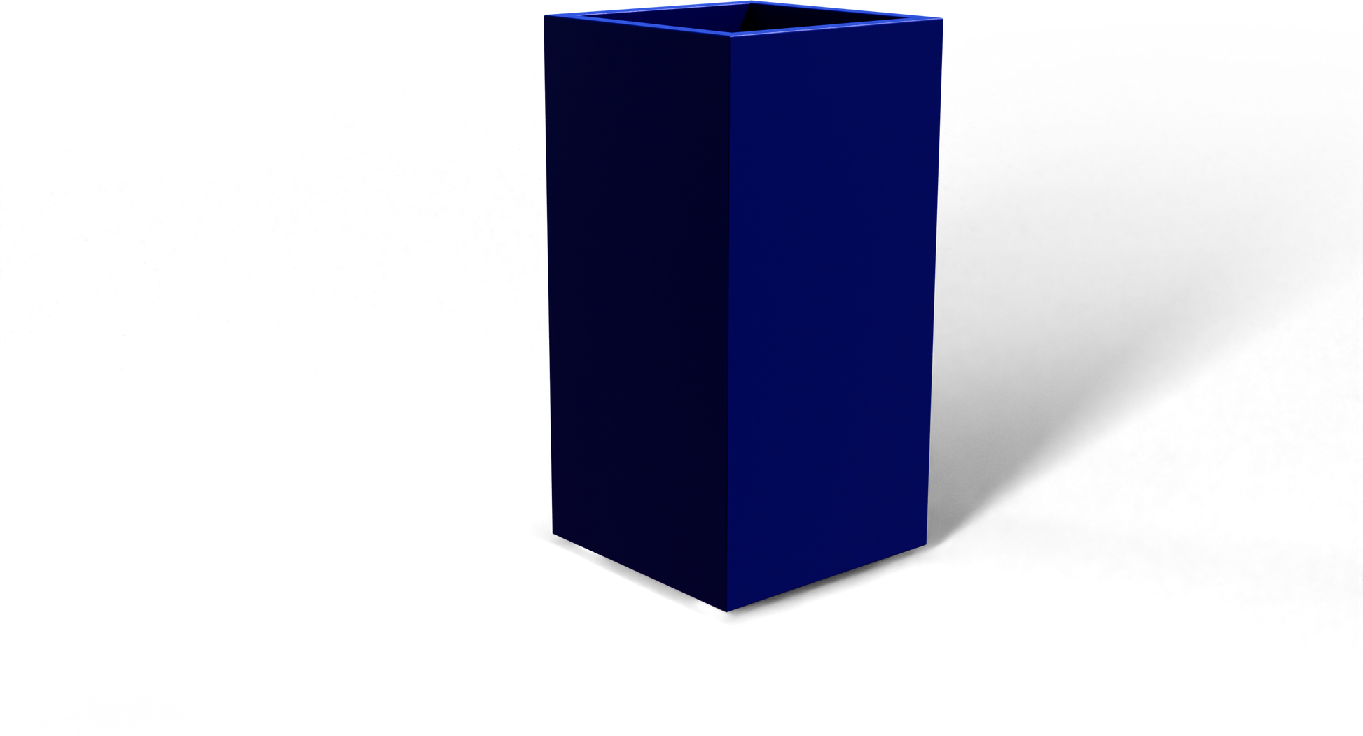Potsdam Rectangular Fiberglass Planter in Matte Cobalt Blue