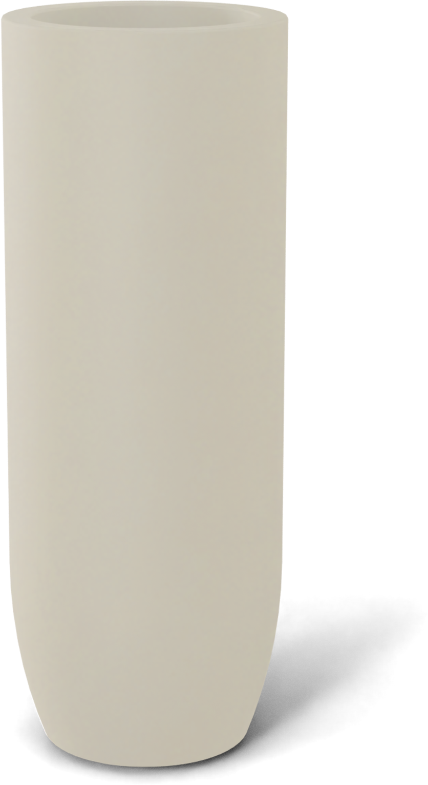 Saint Tropez Round Fiberglass Planter in Satin Beige