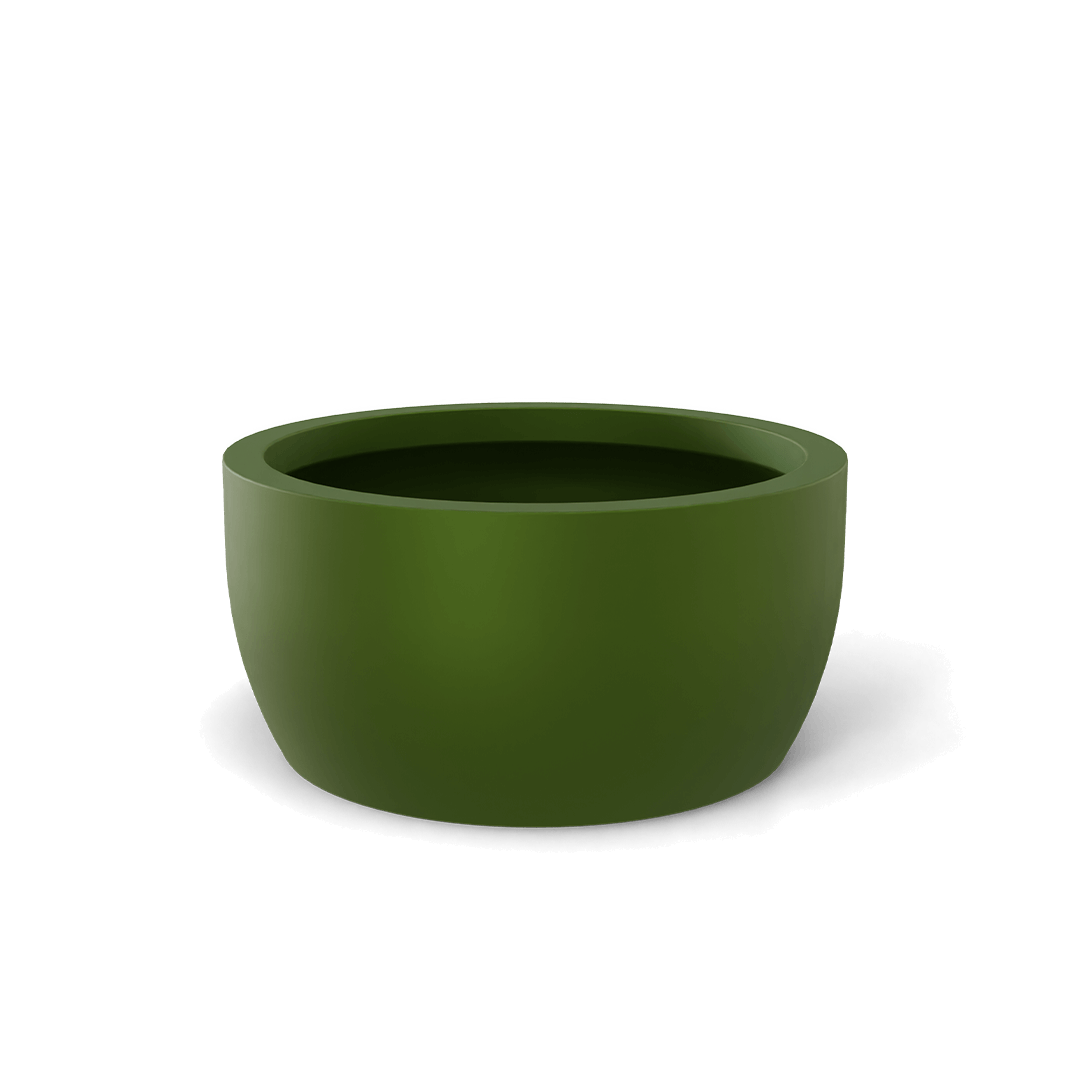 Casablanca Round Fiberglass Planter in Satin Green