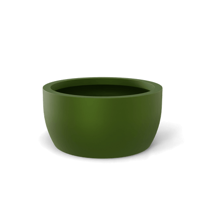 Casablanca Round Fiberglass Planter in Satin Green