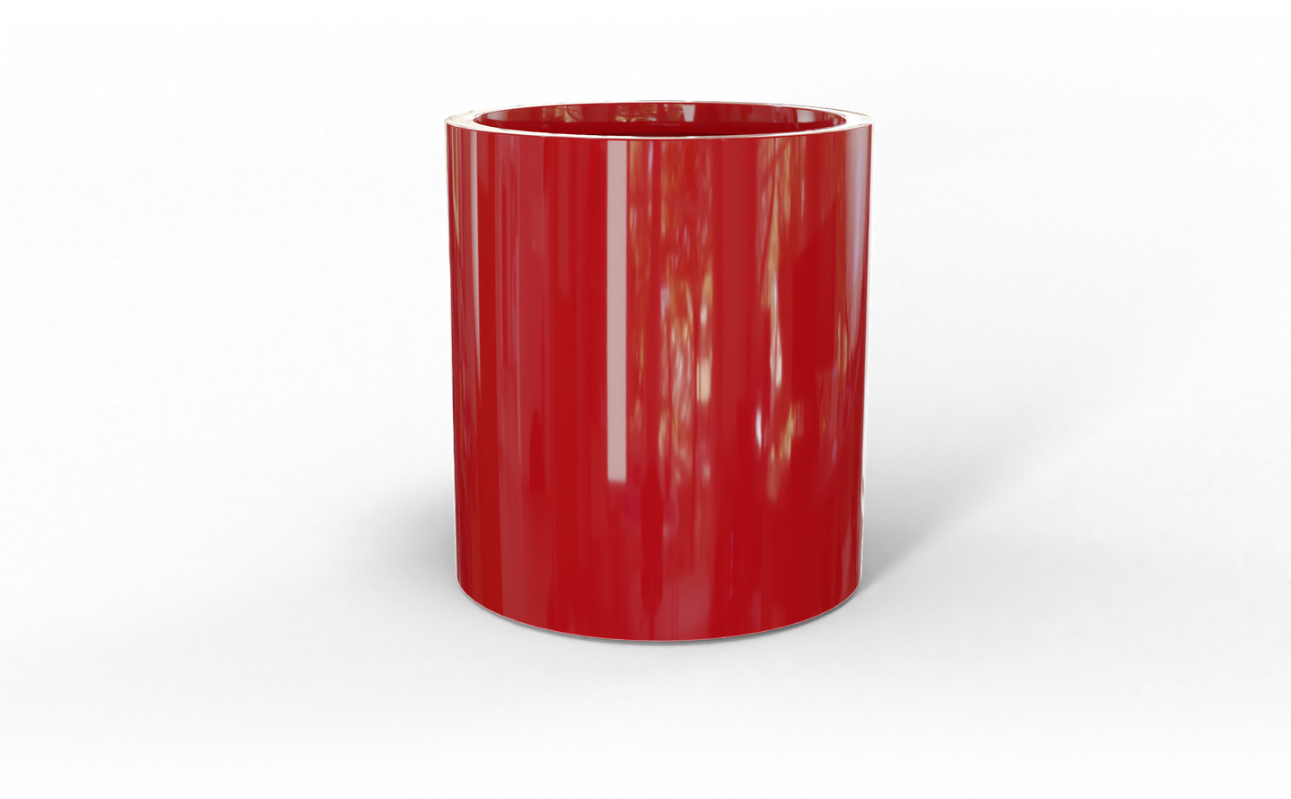 Rio Grande Round Fiberglass Planter in Gloss Red