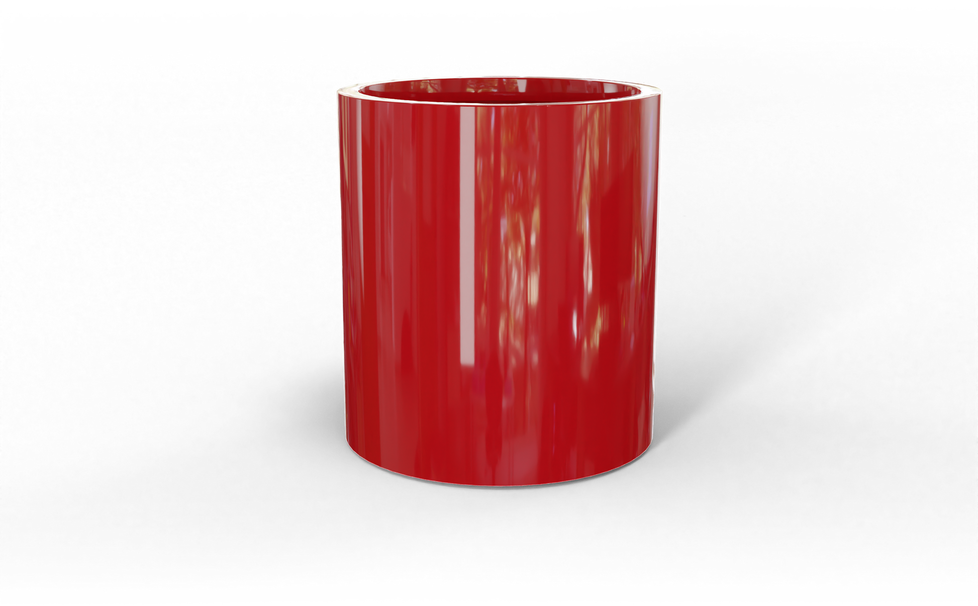 Rio Grande Round Fiberglass Planter in Gloss Red