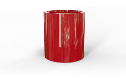 Rio Grande Round Fiberglass Planter in Gloss Red